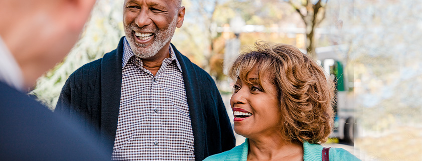 photo of a happy senior couple outdoors