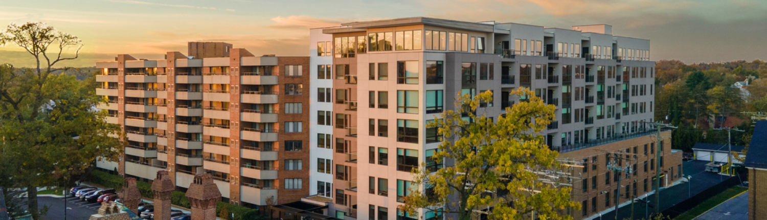 landscape photo of a LEED certified building at Roland Park Place