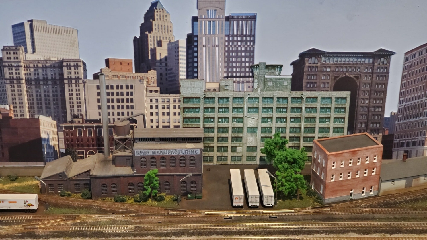 close up of one of the models that shows downtown Baltimore